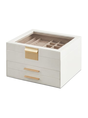 SONGMICS Schmuckkasten Gisella in Weiß-Golden - (B)23.1 x (H)13.5 x (T)20.3 cm