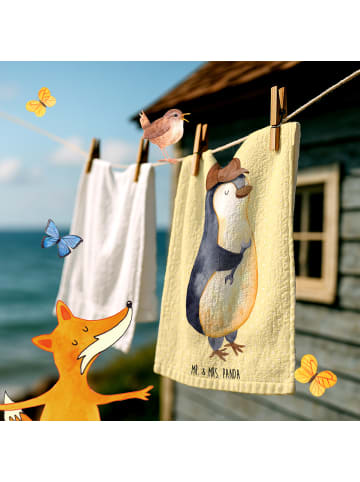 Mr. & Mrs. Panda Kleines Handtuch Wenn Papa es nicht reparieren ... in Gelb Pastell