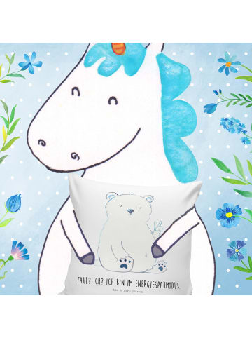 Mr. & Mrs. Panda Kuschelkissen 40x40 Eisbär Faul mit Spruch in Weiß