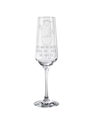 Mr. & Mrs. Panda Sektglas Kaktus Heilig mit Spruch in Transparent
