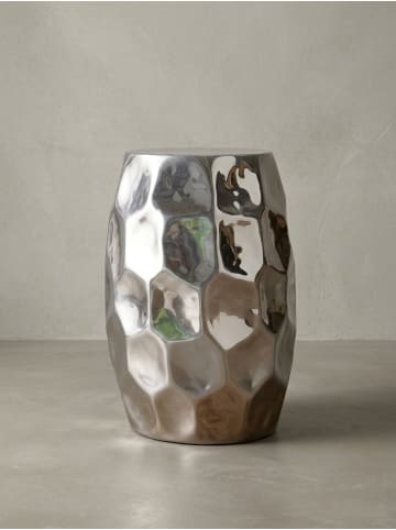 KADIMA DESIGN Couchtisch Premium | Orient-Style, Hammerschlag-Alu, Pflegeleicht in Silber