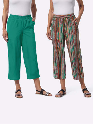 Sieh an! Culotte in dunkelrot-smaragd-gestreift + smaragd