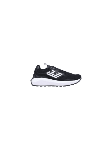 EA7 Emporio Armani Schwarz und Weiß Polyethylen Athletik Sneaker