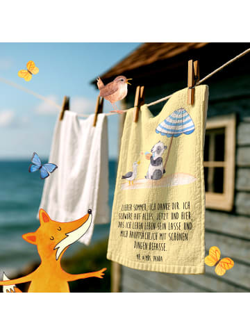 Mr. & Mrs. Panda Handtuch Lieber Sommer mit Spruch in Gelb Pastell