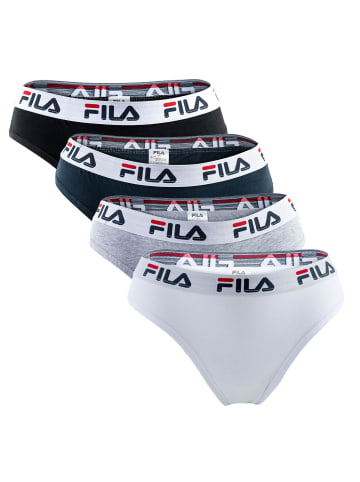 Fila Slip 4er Pack in Weiß/Schwarz/Grau/Marine