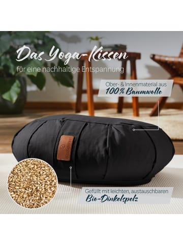 DoYourFitness Yoga-Kissen Ganesh gefüllt Dinkelspelz schwarz Halbmond Schwarz