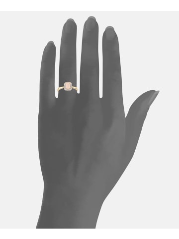 Diamant L'éternel Cluster-Ring aus 375 Gelbgold mit Diamant mit Opal