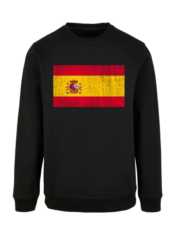 F4NT4STIC Sweatshirt Spain Spanien Flagge distressed in schwarz
