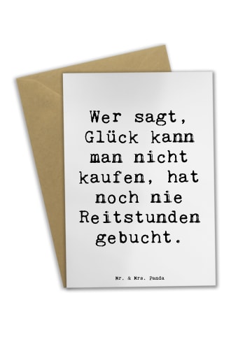 Mr. & Mrs. Panda Beileidskarte Spruch Reitlehrerin Freude mit Sp... in Weiß