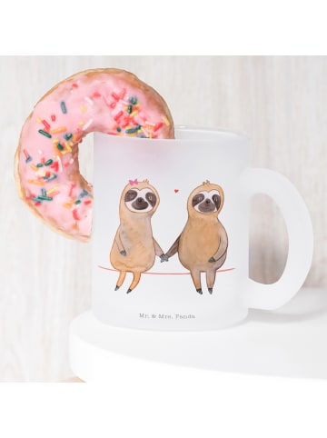 Mr. & Mrs. Panda Glühweinbecher Faultier Pärchen ohne Spruch in Transparent