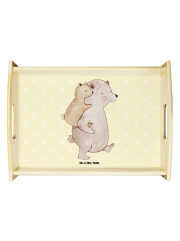 Mr. & Mrs. Panda holz serviertablett Papa Bär ohne Spruch in Gelb Pastell