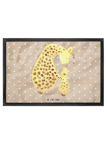 Mr. & Mrs. Panda Fußmatte Giraffe Kind ohne Spruch in Sandig