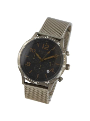 Regent Armbanduhr Regent Metallarmband hellbraun extra groß (ca. 44mm)
