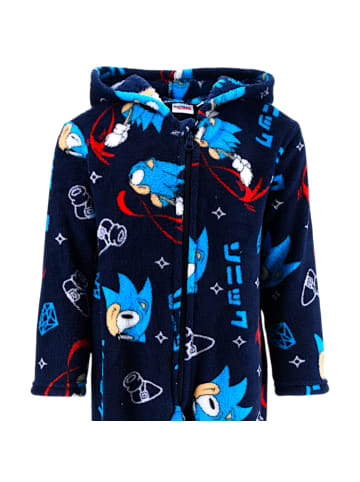Sonic Overall Fleece Schlafanzug Sonic The Hedgehog in Dunkelblau