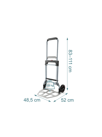 relaxdays Sackkarre in Silber/ Grau - 120 kg