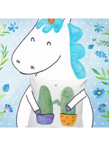 Mr. & Mrs. Panda Sofa Kissen Kaktus Liebe ohne Spruch in Weiß