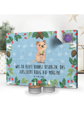 Mr. & Mrs. Panda Duftkerzen Adventskalender Quokka Happy mit Spruch in Eisblau
