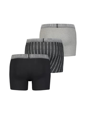 Levi´s Boxershorts LEVIS Men Giftbox Stripes Boxer Brief 3P in Black / Grey Melange