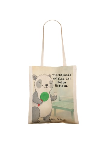Mr. & Mrs. Panda Tragetasche Panda Tischtennis Design mit Spruch in Weiß