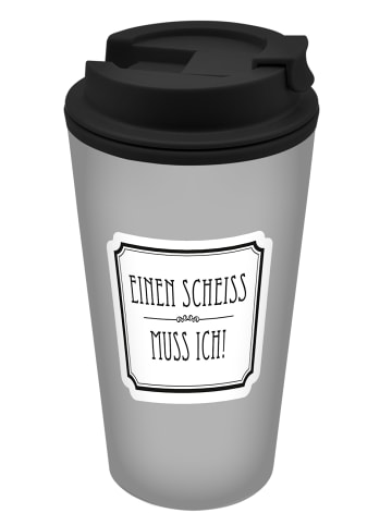Geda Labels Coffee to go Becher Einen Scheiss muss ich in Grau - 400 ml