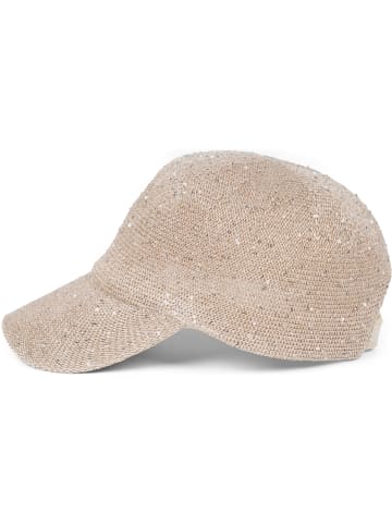 styleBREAKER Baseball Cap mit Pailletten in Beige