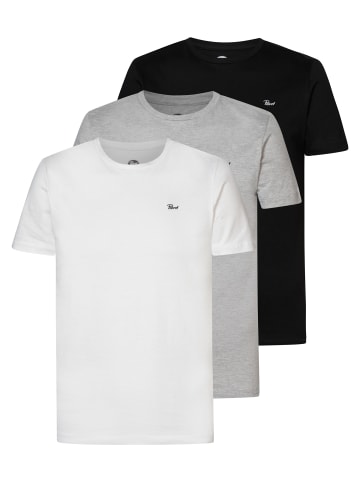 Petrol Industries 3-er Pack T-Shirt in Schwarz