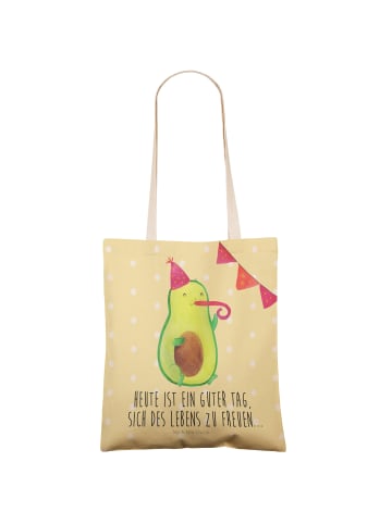 Mr. & Mrs. Panda Schultertasche Avocado Party mit Spruch in Gelb Pastell