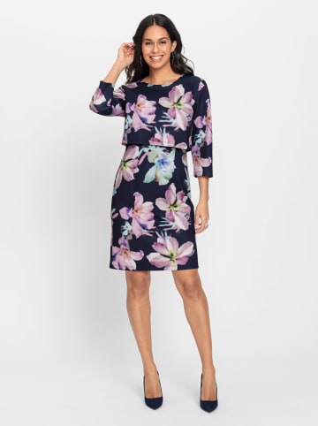 WITT WEIDEN Jerseykleid in marine-kalkmint-bedruckt