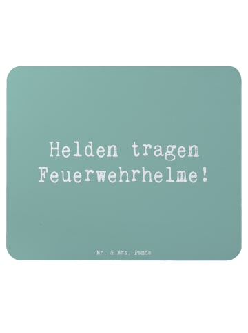 Mr. & Mrs. Panda Mauspad Spruch Feuerwehrmann Helden mit Spruch in Meeresbrise