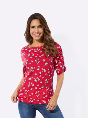 Sieh an! Kurzarm-Shirt in erdbeere-ecru-bedruckt