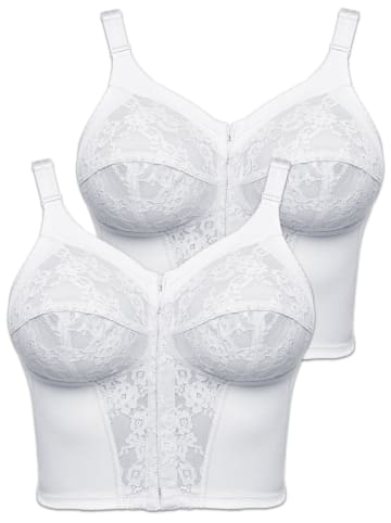 SUSA 2er Pack Longline BH Classics in Weiss Weiss