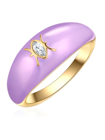 Glanzstücke München Ring Sternzeichen Fische aus Sterling Silber mit Zirkonia in gelbgold