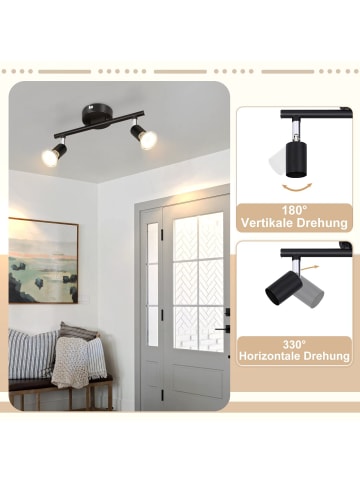 ZMH Deckenleuchte in schwarz 2-flammige GU10 Moderne Deckenspot L 25cm