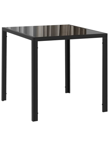 HOMCOM Esstisch-75L x 75B x 75H cm-Schwarz