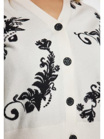 ebeeza Damen Cardigan in WOLLWEISS SCHWARZ