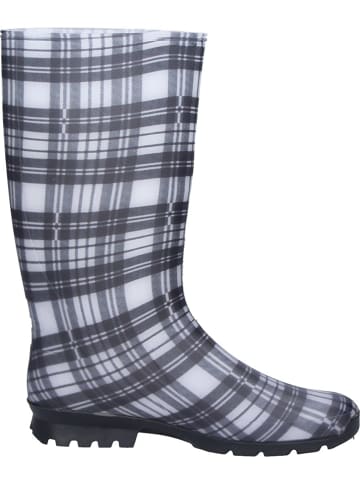 Spirale Gummistiefel "Mareike" in schwarz/weiss kariert