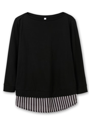 sheego 2-in-1-Shirt in schwarz