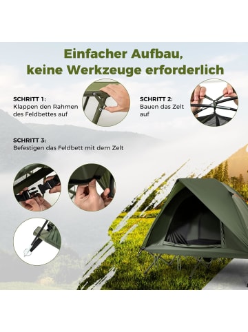 COSTWAY Campingbett mit Zelt für 2 Personen in Grün