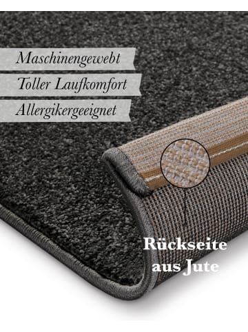 Wecon Home Kurzflorteppich Freja in anthrazit grau