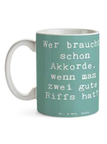 Mr. & Mrs. Panda Keramiktasse Spruch E-Gitarre Zwei Riffs mit Sp... in Meeresbrise