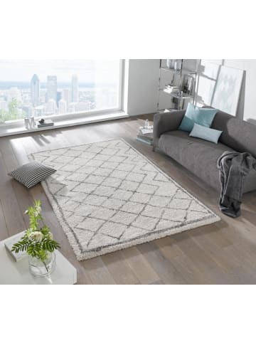 Mint Rugs Hochflor Teppich Loft Creme Grau