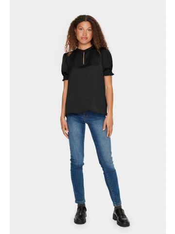 SAINT TROPEZ Langarm - Hemd NunniSZ Gerade Passform in Black