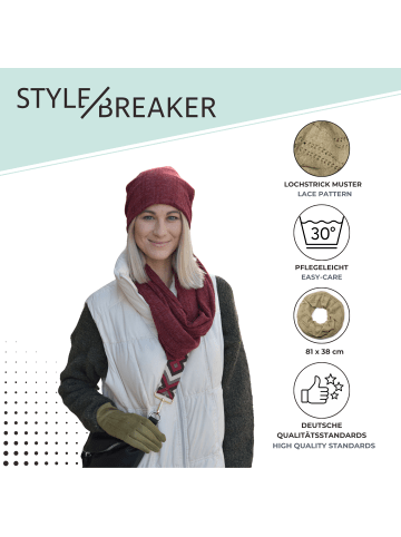 styleBREAKER Feinstrick Loop Schal in Moosgrau