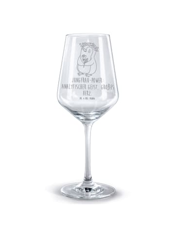 Mr. & Mrs. Panda Glas mit Gravur Jungfrau Astrologie mit Spruch in Transparent