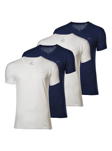 Gant T-Shirt 4er Pack in Marineblau/Weiß