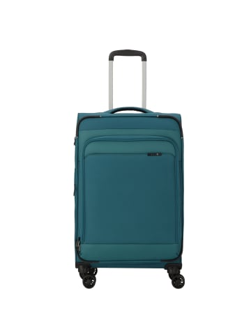 D&N Travel Line 9504 4 Rollen Trolley M 67 cm mit Dehnfalte in petrol