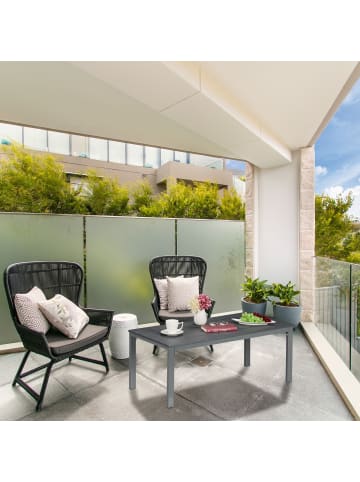 relaxdays Gartentisch in Grau - (B)98 x (H)39 x (T)48 cm