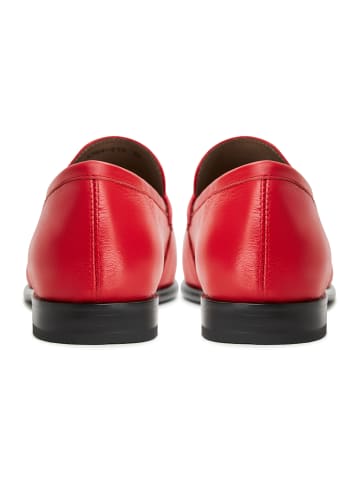 CESARE GASPARI Leren loafers met blokhak in Red