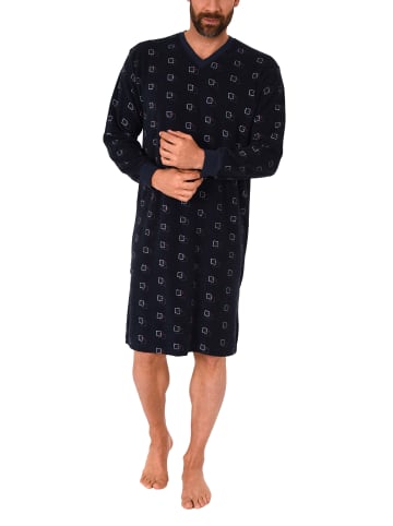 NORMANN Frottee Nachthemd langarm Bündchen - 48520 in marine