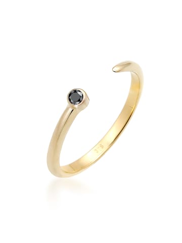 Elli DIAMONDS  Ring 375 Gelbgold Black Diamond in Gold